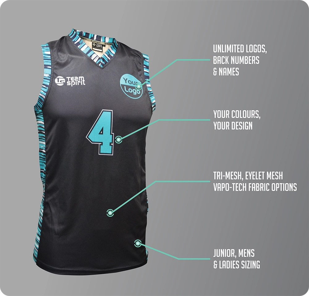 Custom basketball jerseys designed with premium fabrics for Australian teams
