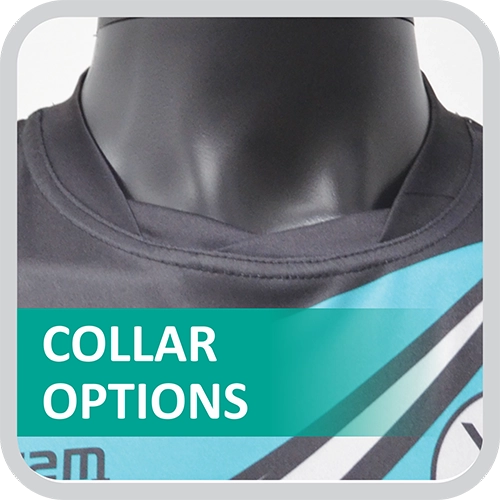 Customisable collar options for hockey jerseys designed by Team Spirit Sports in Australia